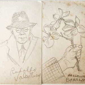 McClellan Barclay Original Sketches Rudolfo Valentino El Dorado Expo OOAK PCBG7D